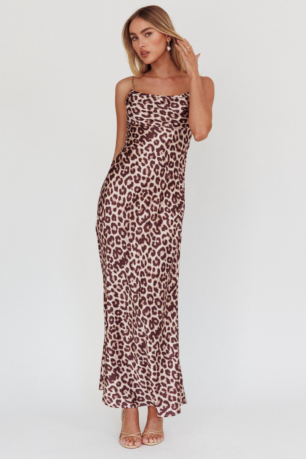 Well Versed Pleated Bust Maxi Dress Leopard by Selfie Leslie
