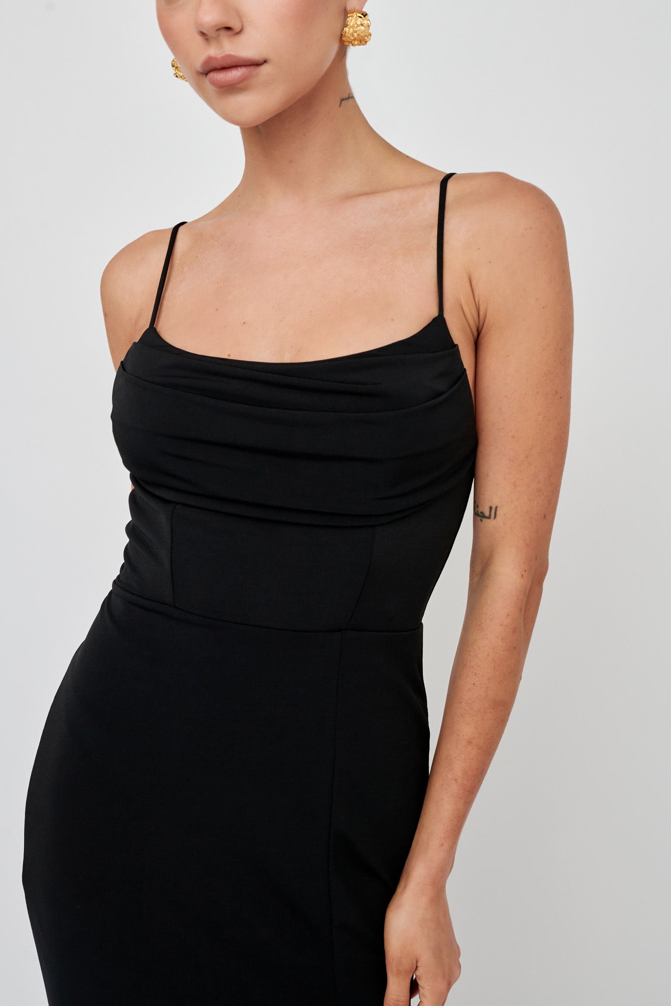 Well Versed Lace Split Maxi Dress Black by Selfie Leslie
