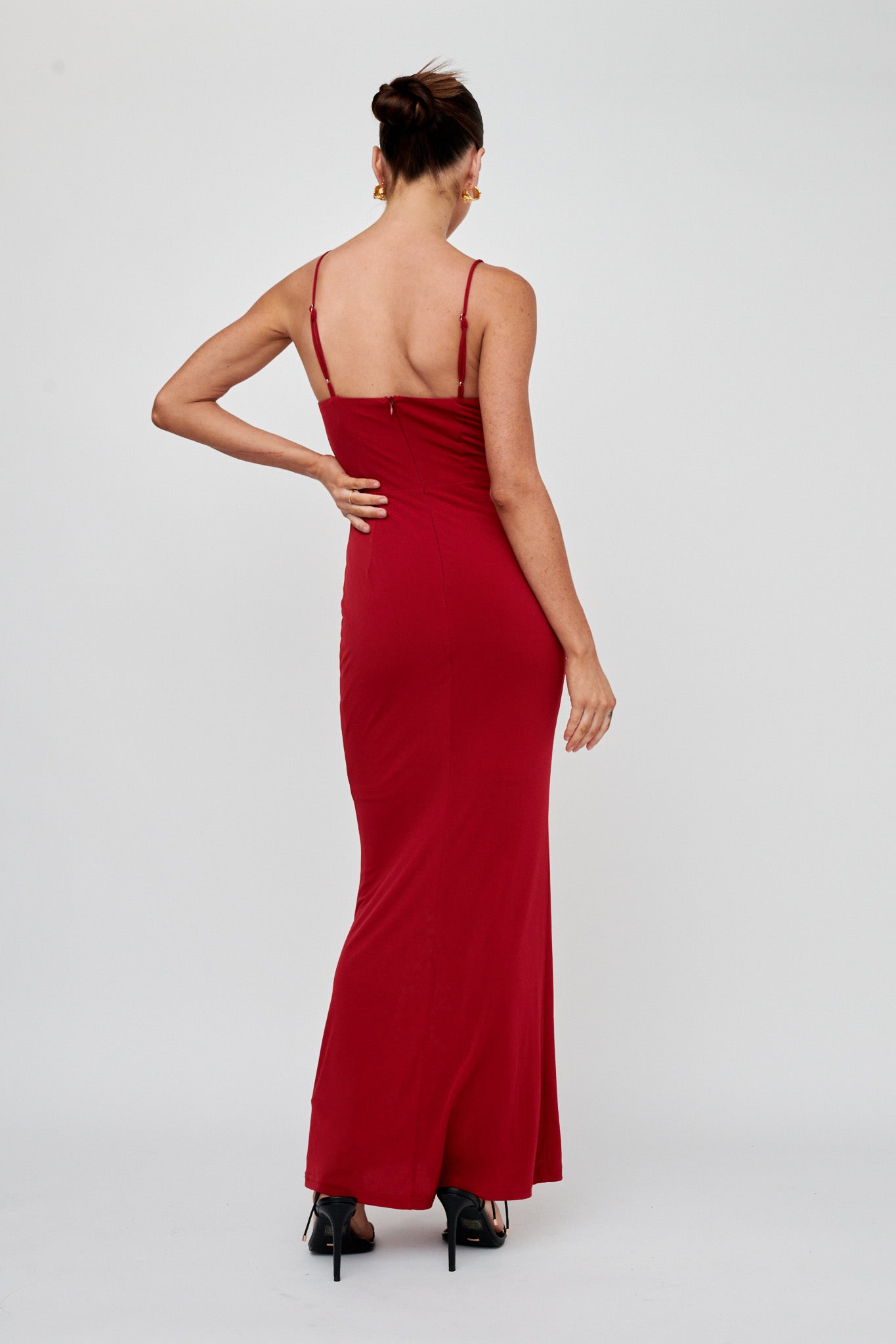 Well Versed Lace Split Maxi Dress Wine by Selfie Leslie