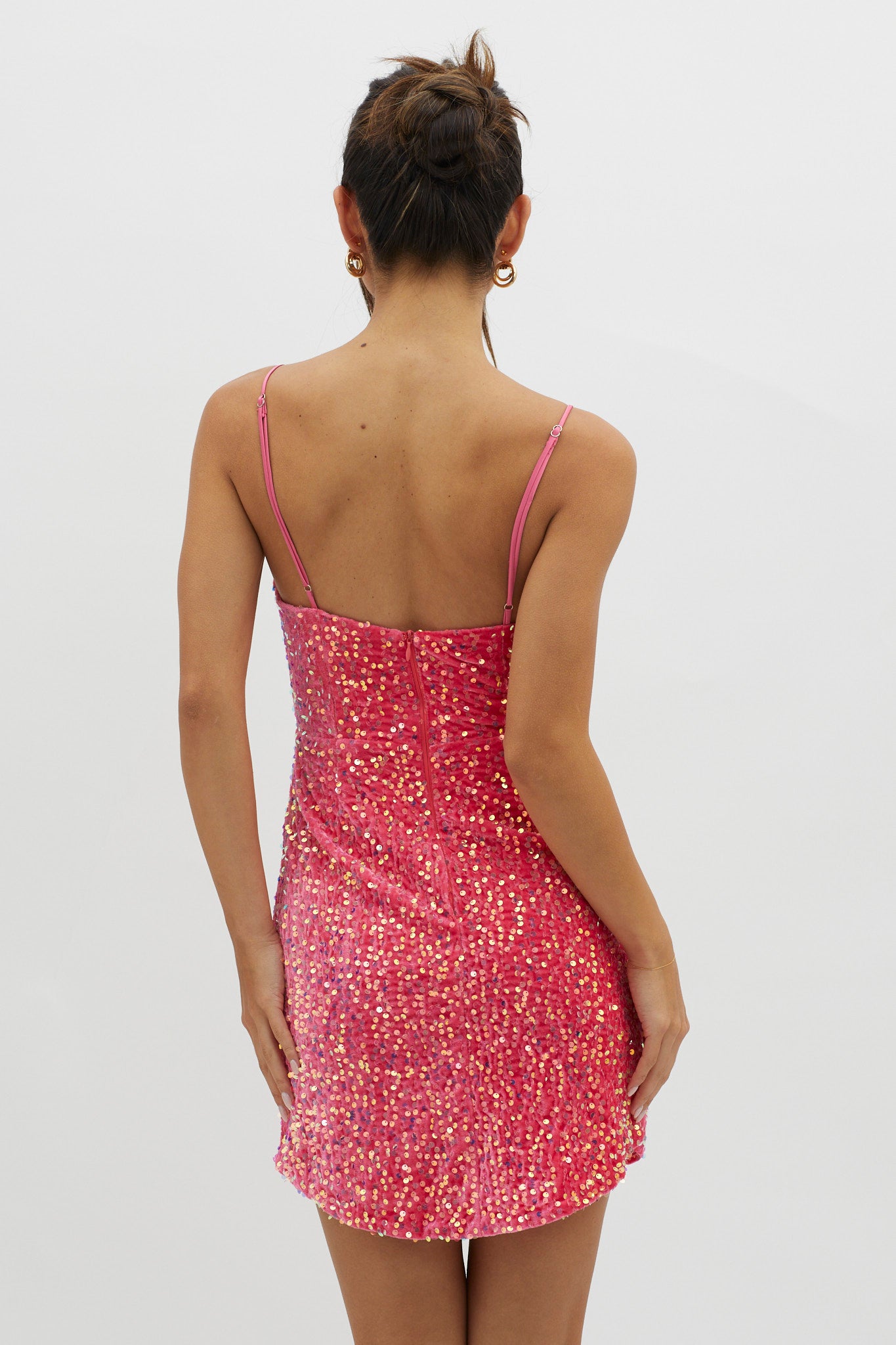 Atlanta Square Neckline Sequin Dress Pink - XL Atlanta Square Neckline Sequin Dress Pink - XL