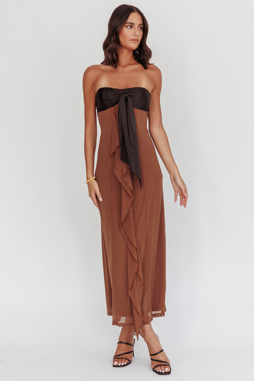 Keep Her Wild Strapless Tied Bust Dress Cedar by Selfie Leslie