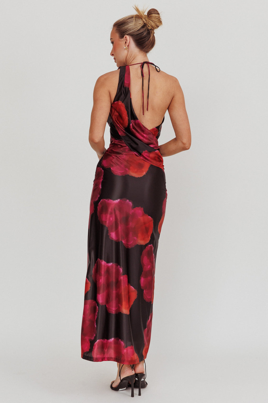 Lustrous Cowl Neck Maxi Dress Pink by Selfie Leslie