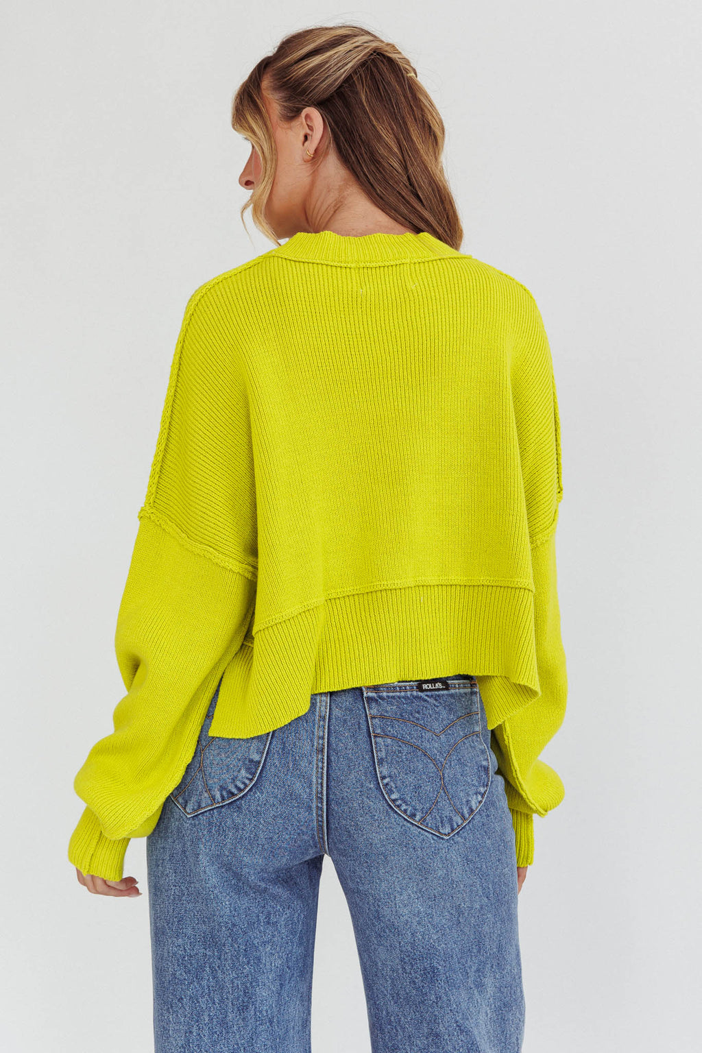 Morning Frost Crop Ribbed Knit Sweater Green by Selfie Leslie