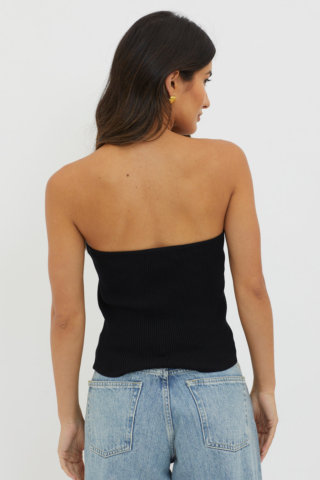 Flora Strapless Knit Top Black by Selfie Leslie