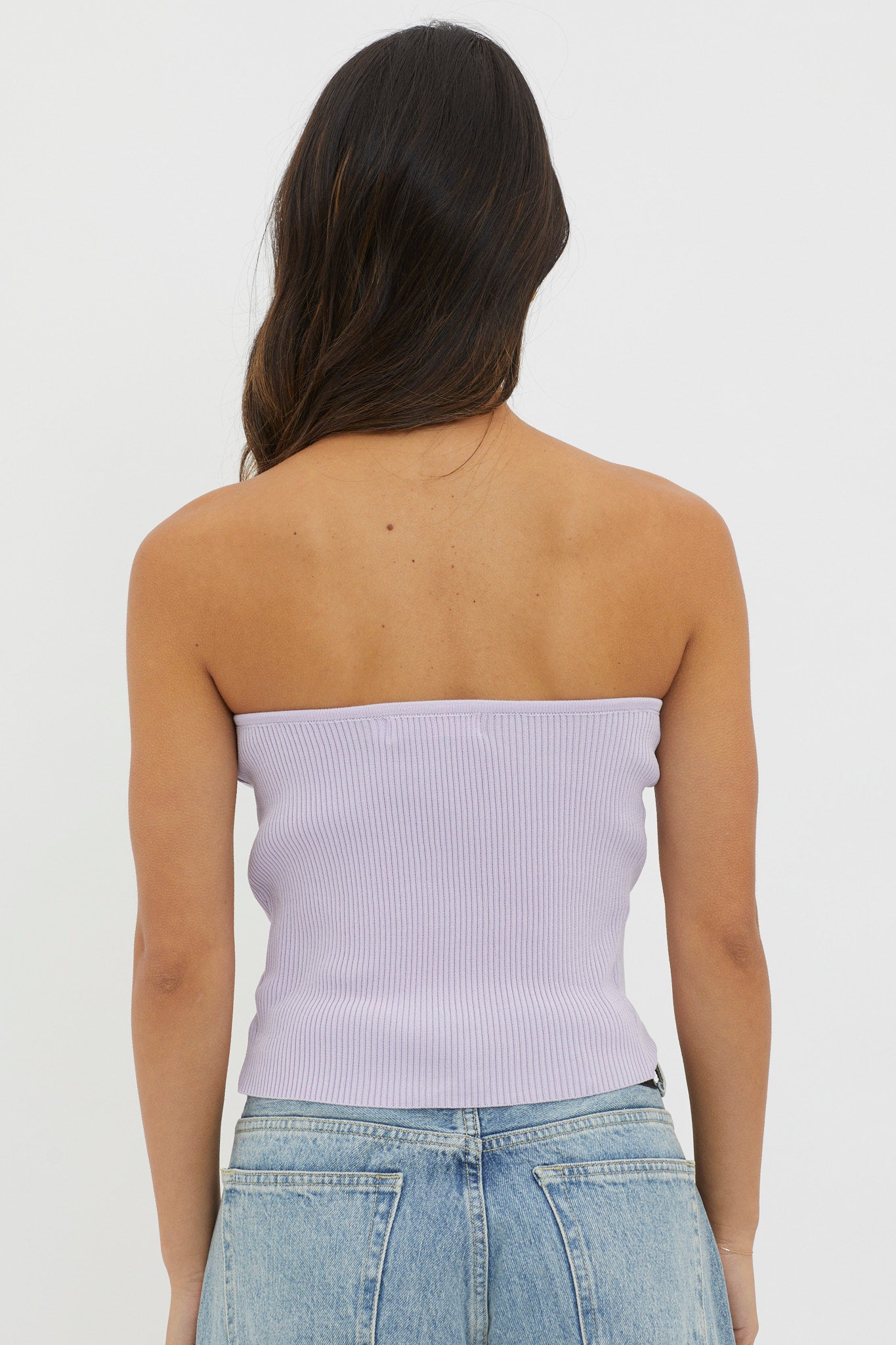 Flora Strapless Knit Top Lilac by Selfie Leslie