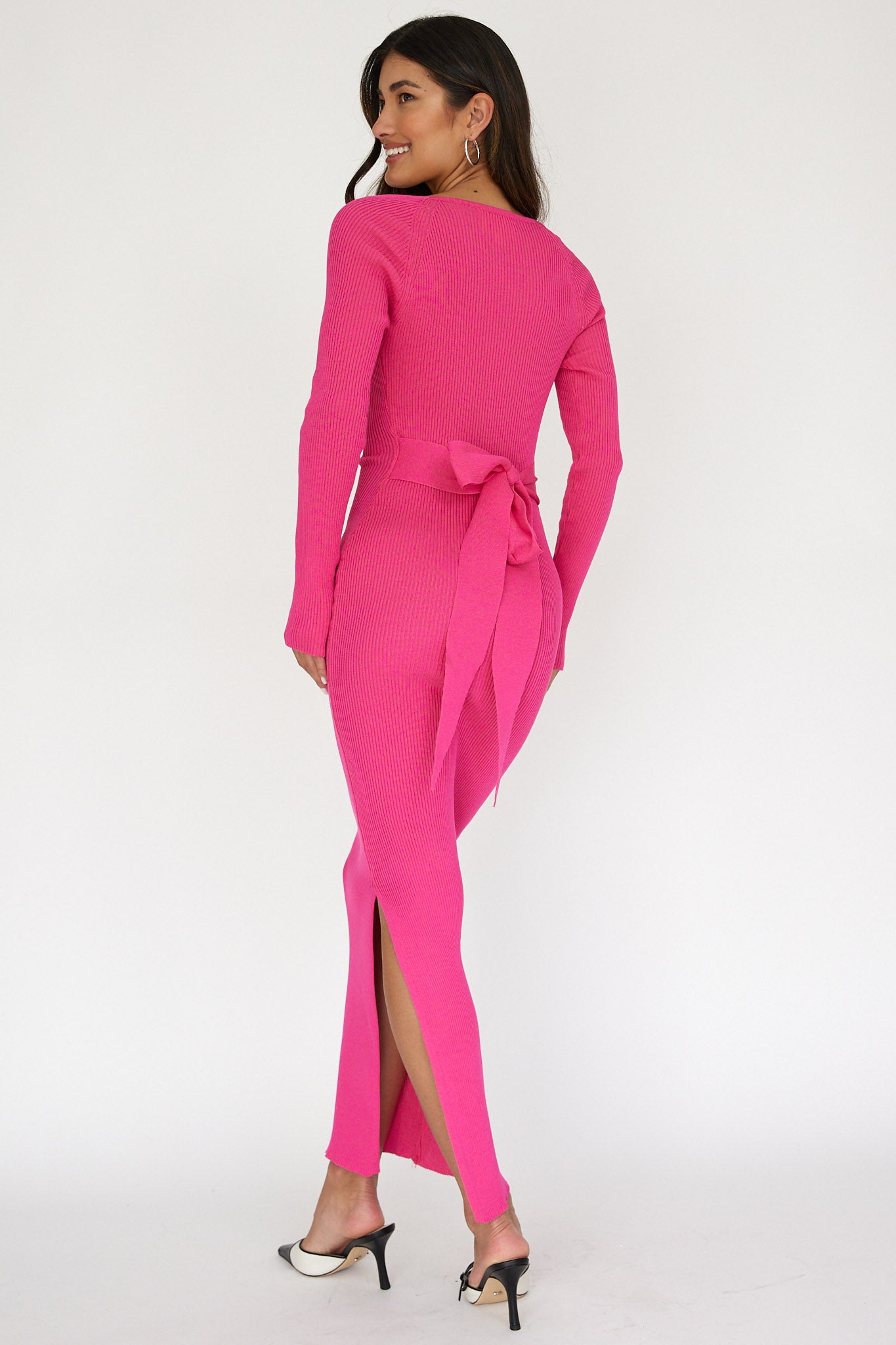 Twilight Moments Long Sleeve Knit Dress Hot Pink - S Twilight Moments Long Sleeve Knit Dress Hot Pink - S