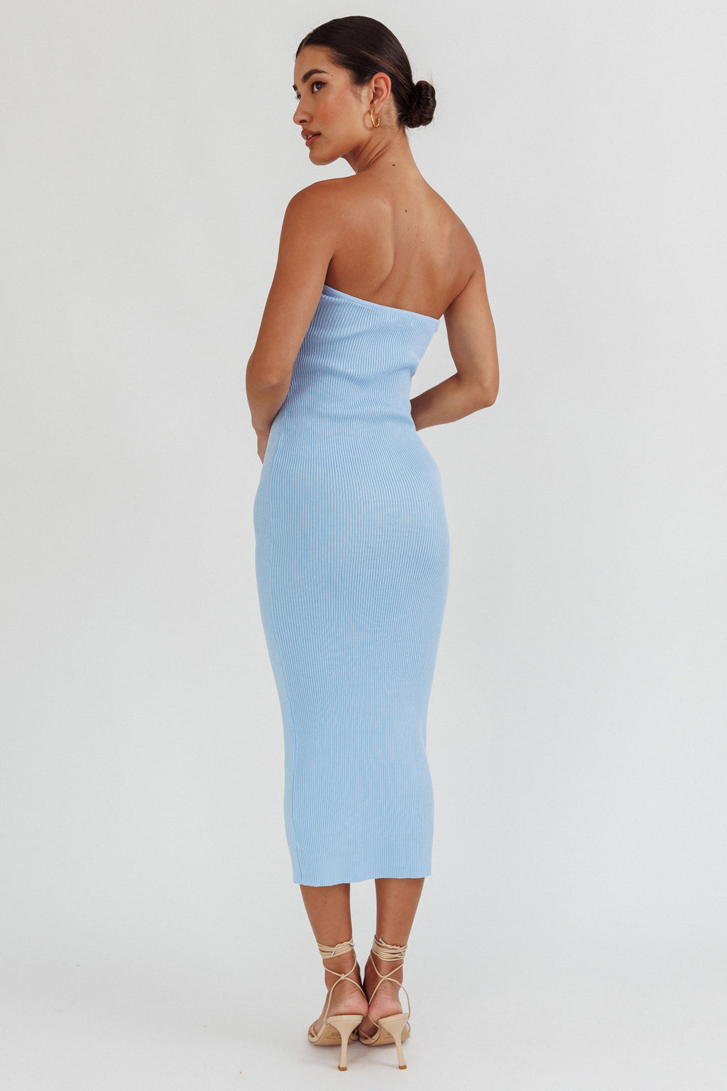 Real Talk Sweetheart Neckline Midi Dress Blue by Selfie Leslie