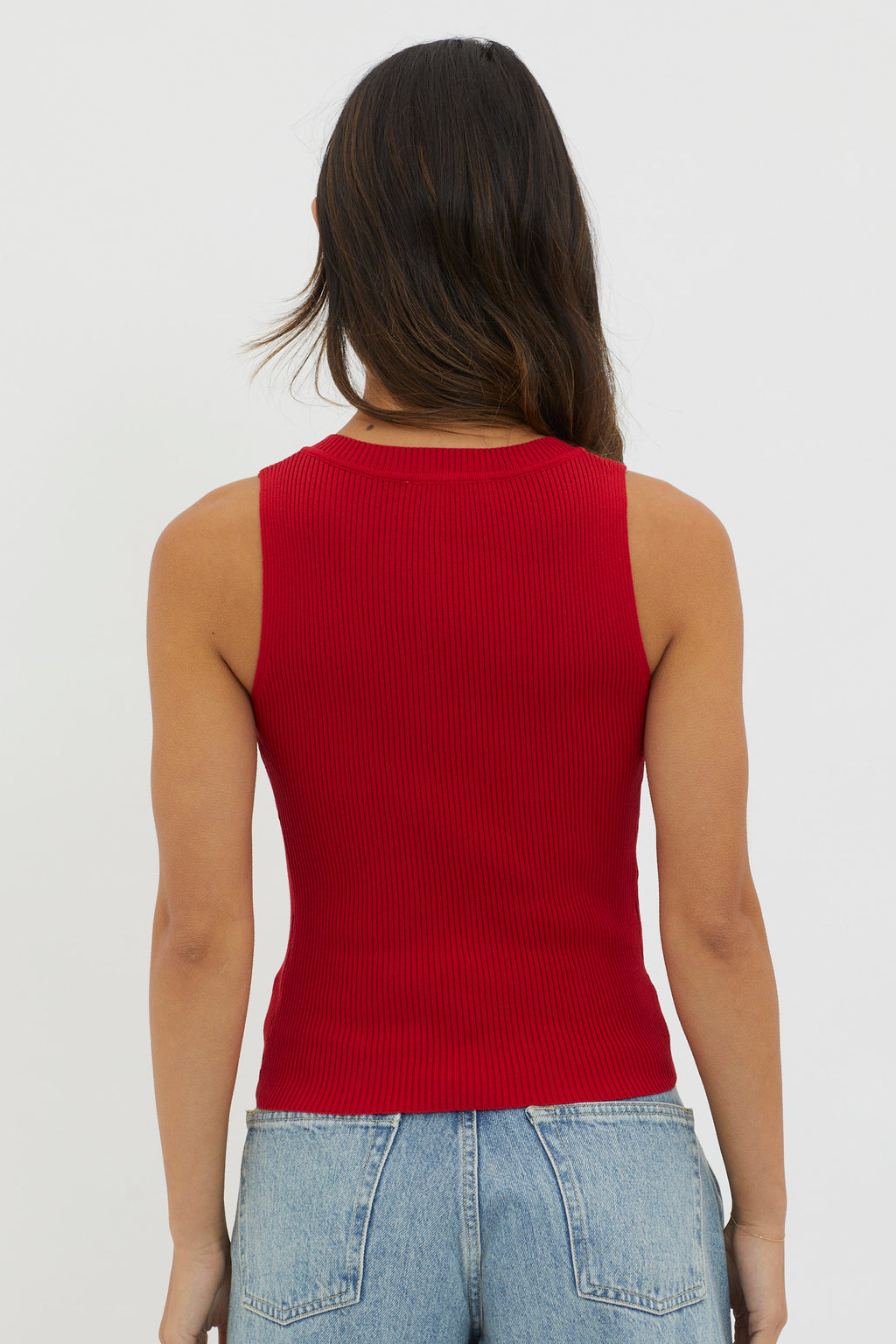 D'Lila V-Neck Ribbed Knit Top Maroon by Selfie Leslie