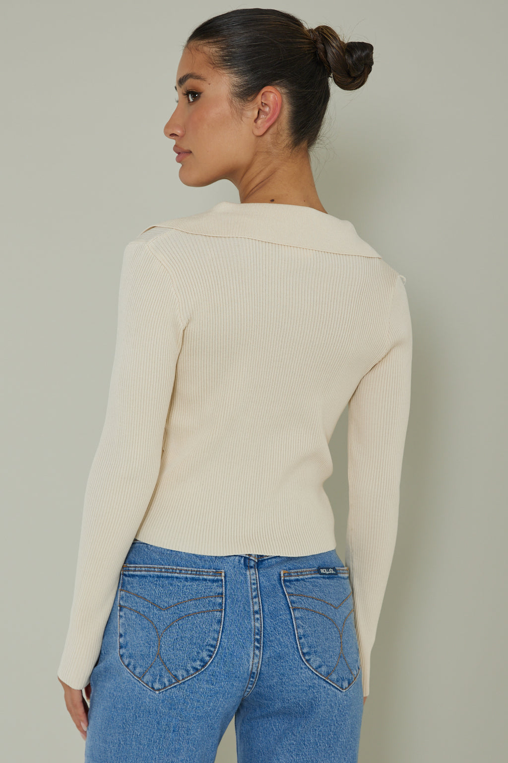 Lake Days Collared Knit Top Cream by Selfie Leslie