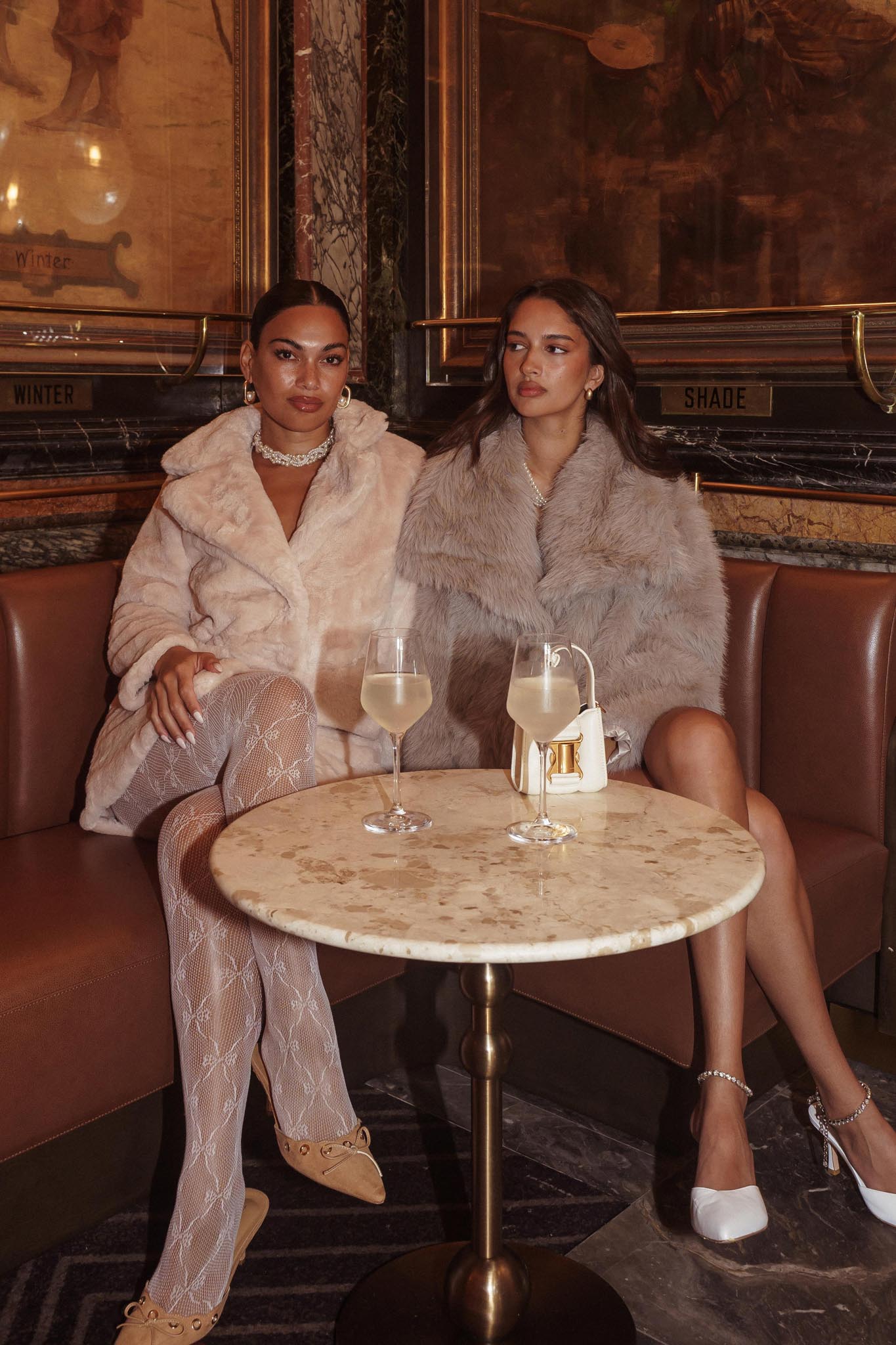 Shop the Perceptions Longline Faux Fur Coat Beige