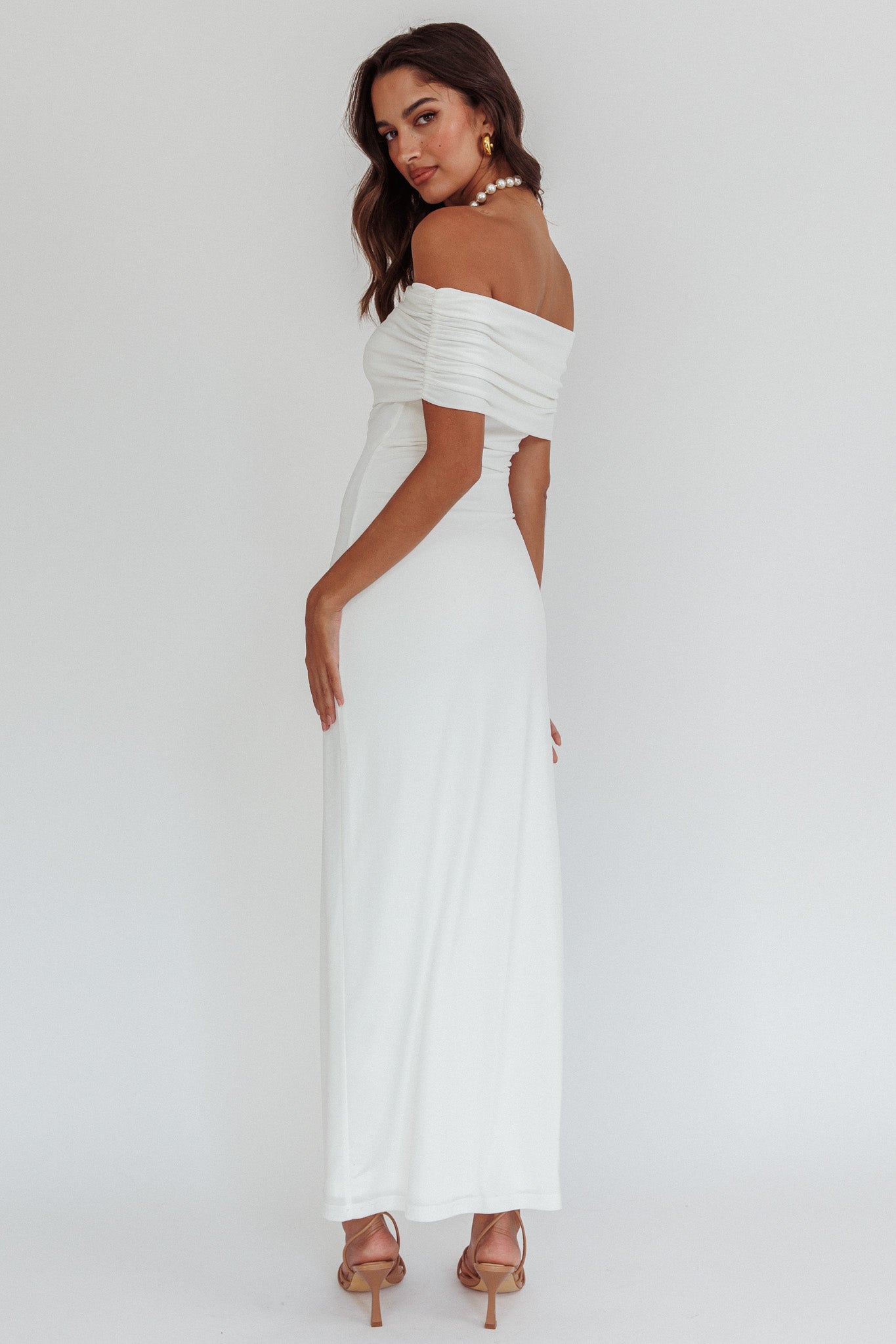 Cruising Sunset Off Shoulder Dress Off White | Selfie Leslie
