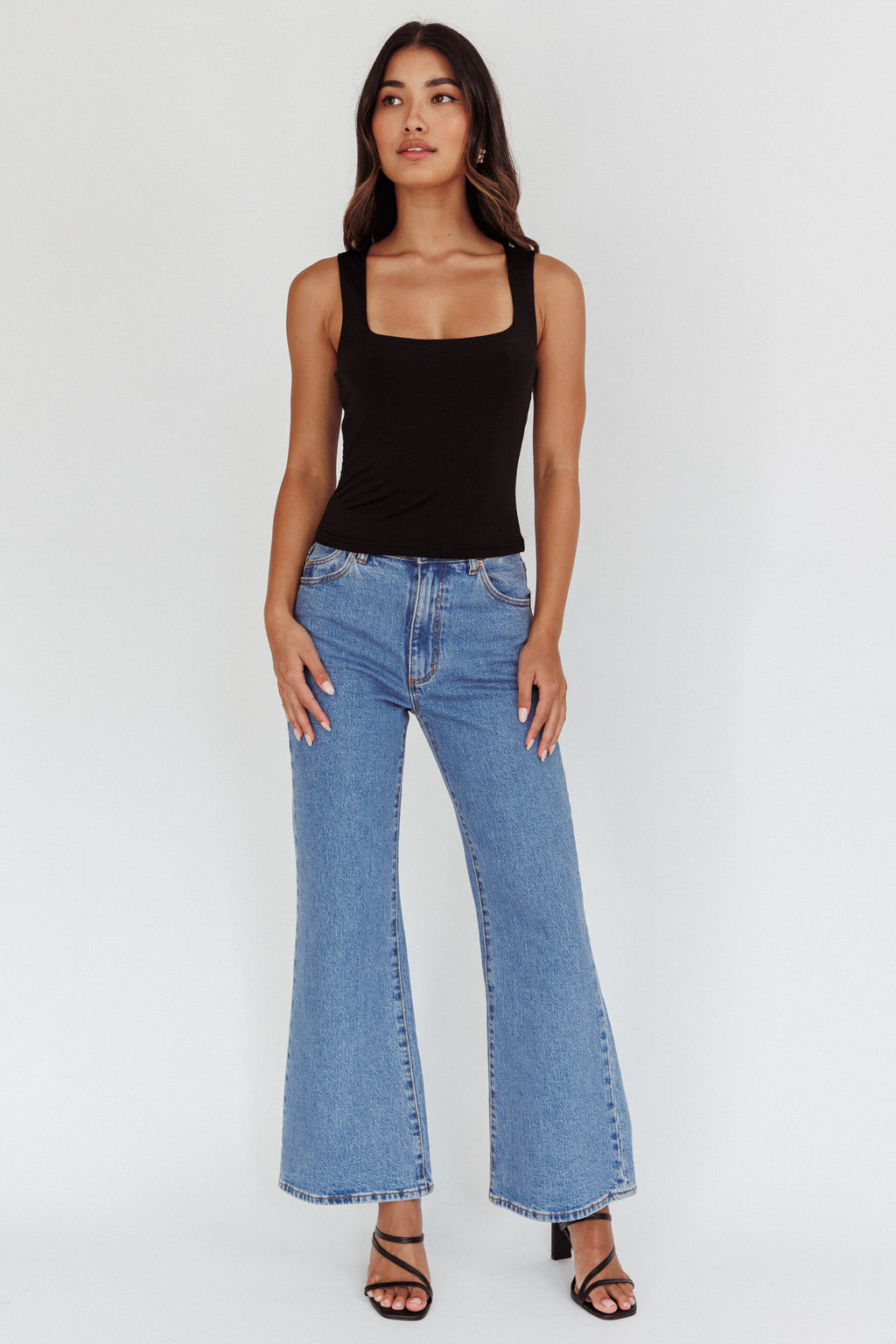 Tabatha U-Neckline Top Black by Selfie Leslie