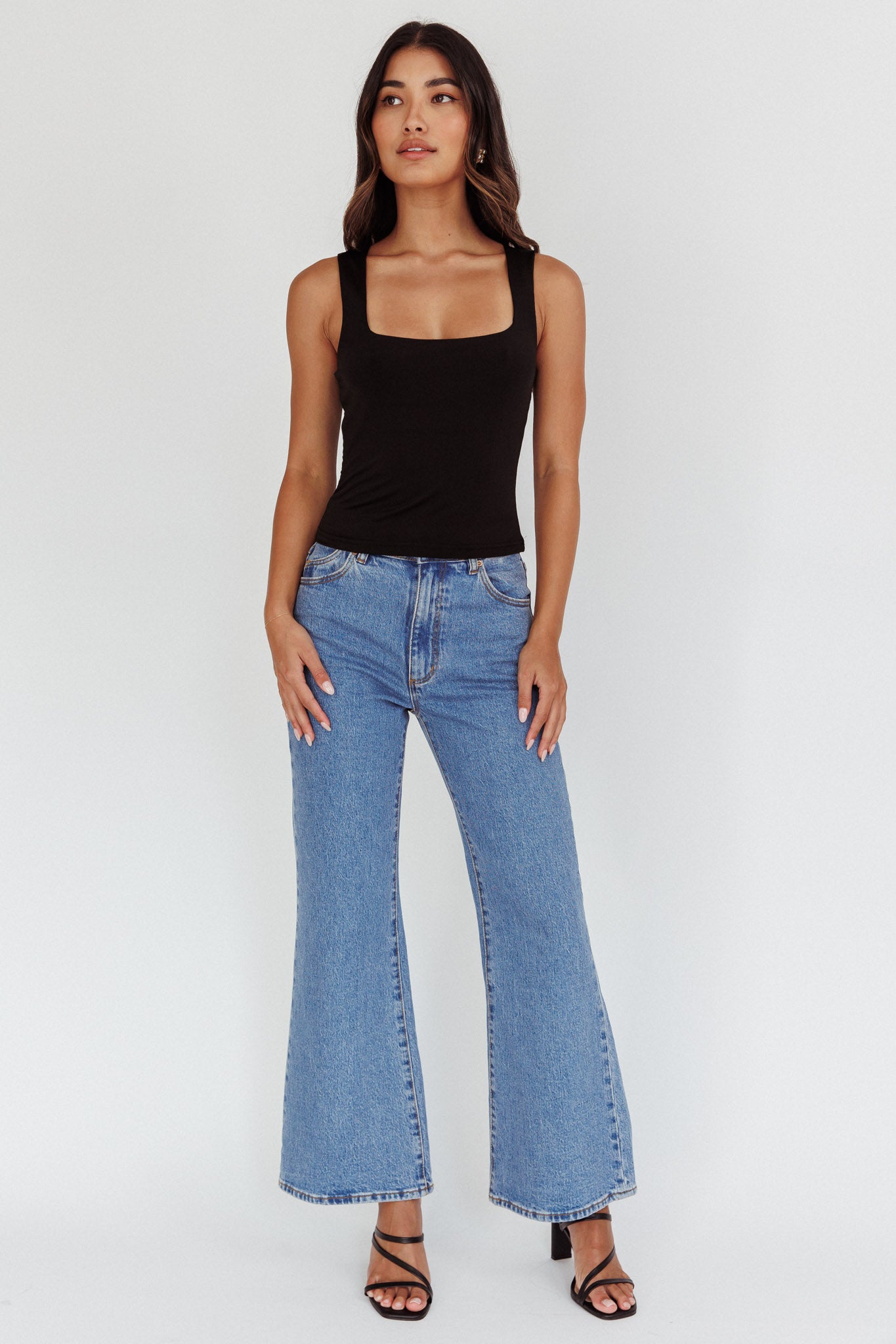 Tabatha U-Neckline Top Black by Selfie Leslie