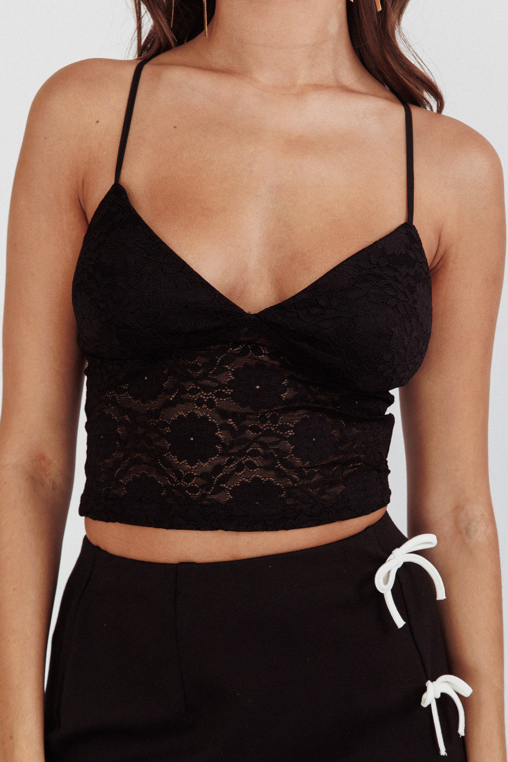 Patrina Lace Cami Top Black by Selfie Leslie
