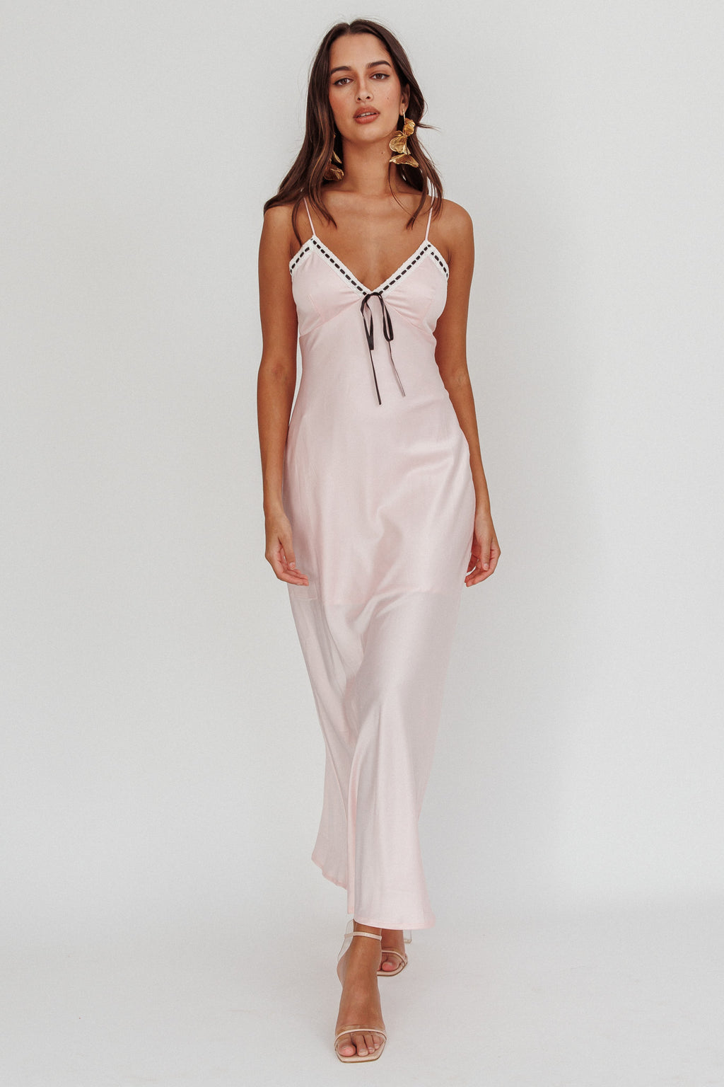 Sharla Bow Bust Maxi Dress Rosewater by Selfie Leslie