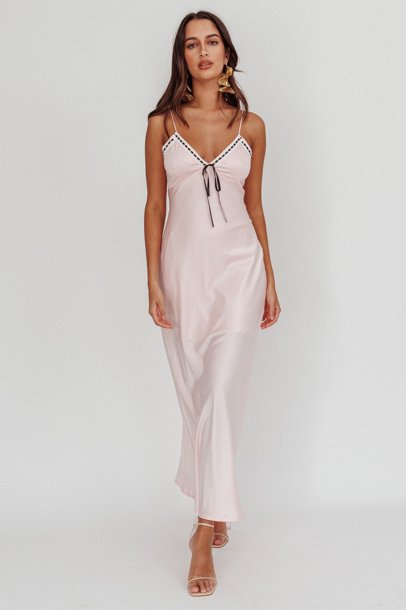 Sharla Bow Bust Maxi Dress Rosewater by Selfie Leslie