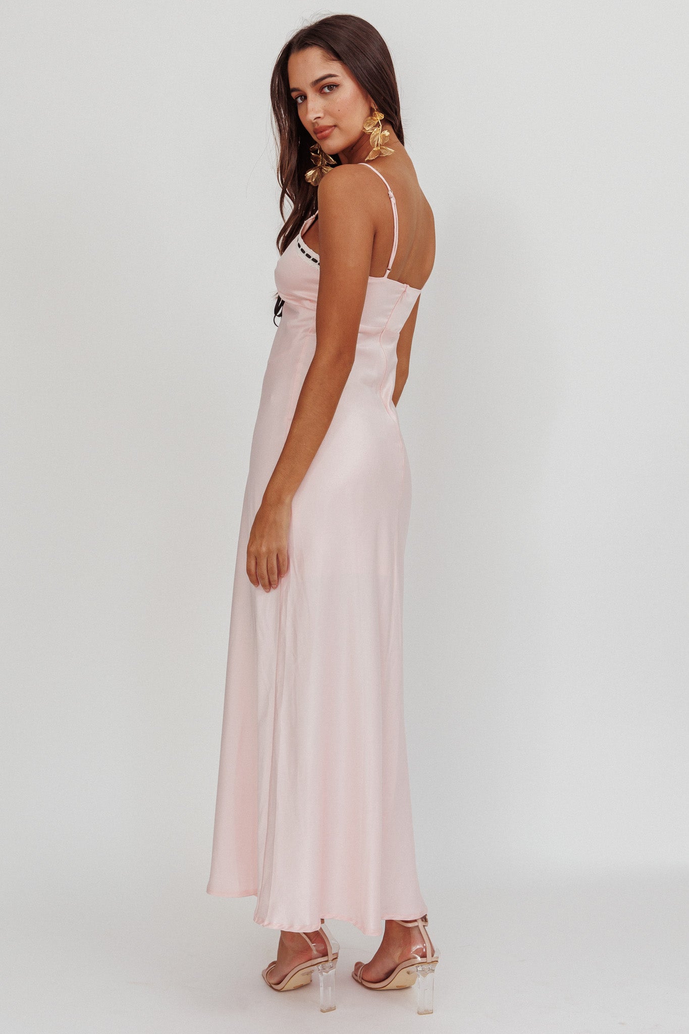 Sharla Bow Bust Maxi Dress Rosewater by Selfie Leslie