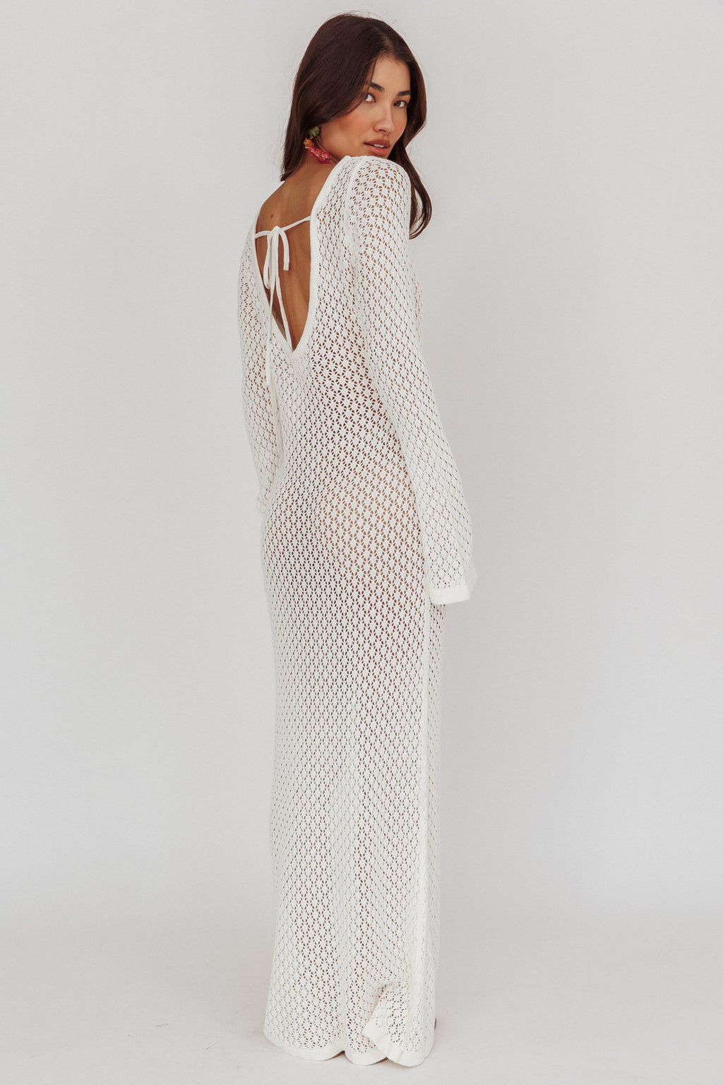 Hold My Heart Knit Maxi Dress Off White by Selfie Leslie