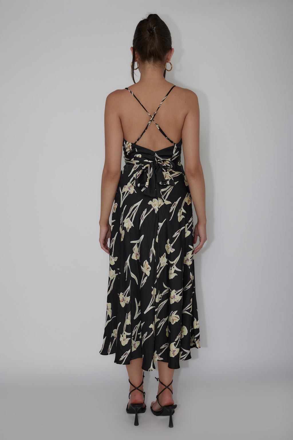 Linka Cami Strap Midi Dress Orchid Black by Selfie Leslie