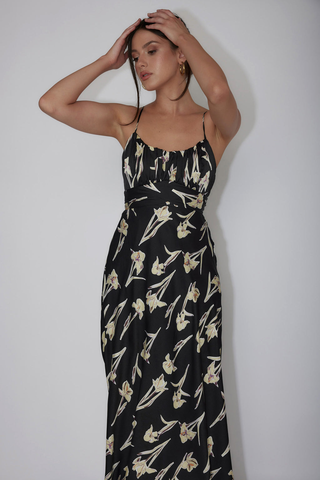 Linka Cami Strap Midi Dress Orchid Black by Selfie Leslie