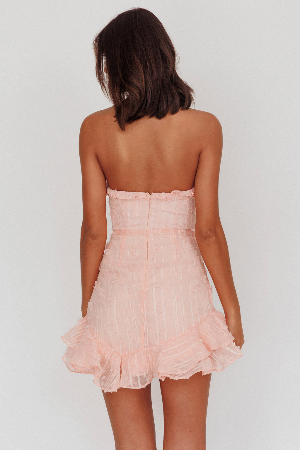 Cece Embellished Bandeau Dress Blush by Selfie Leslie