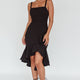Cartagena High-Low Asymmetric Salsa Dress Black