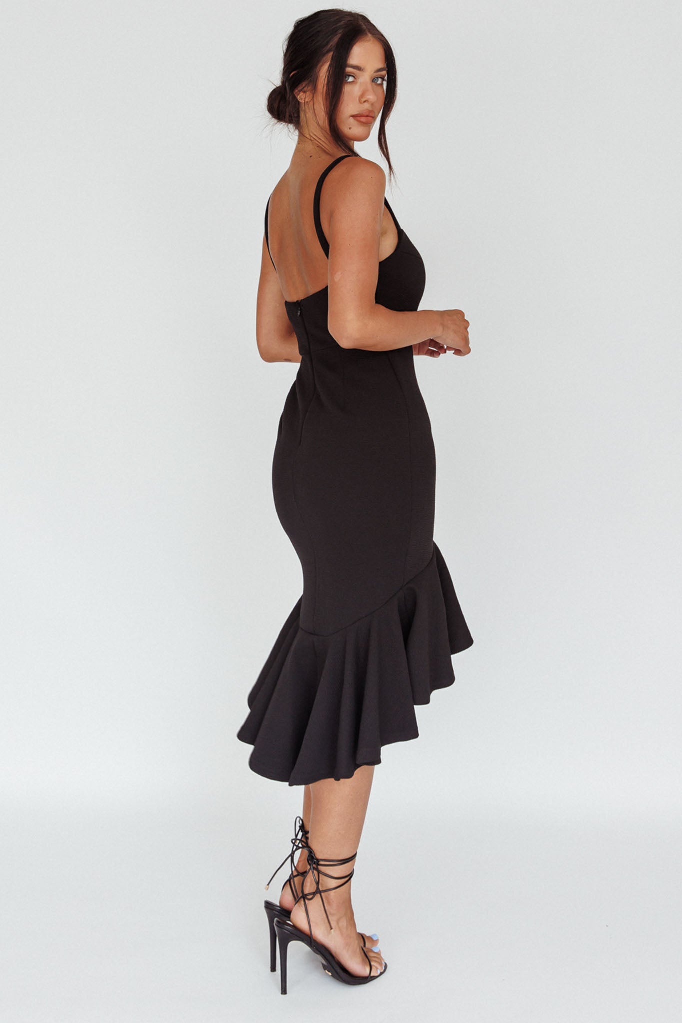 white christmas dresses Cartagena High-Low Asymmetric Salsa Dress Black– Selfie Leslie