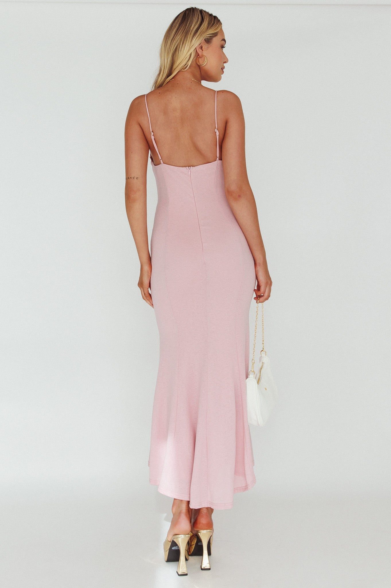 Lake Como Bodycon Maxi Dress Pink by Selfie Leslie