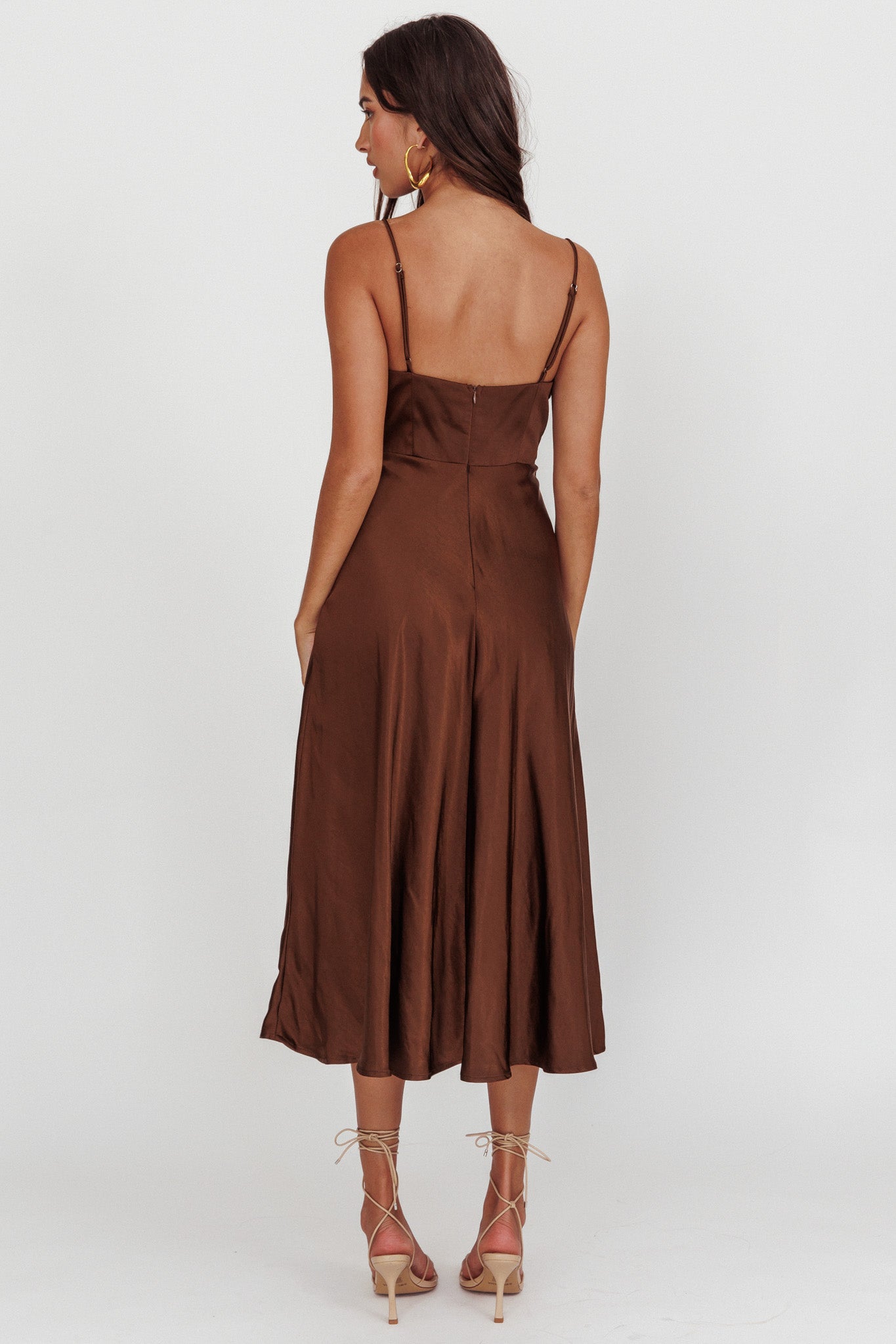 gimme whiplash midi dress brown Gimme Whiplash Midi Dress Brown