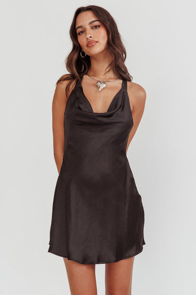 champagne showers black sequin bodycon dress Halterneck Slip Mini Rochalla Rhinestone Bodycon Dress