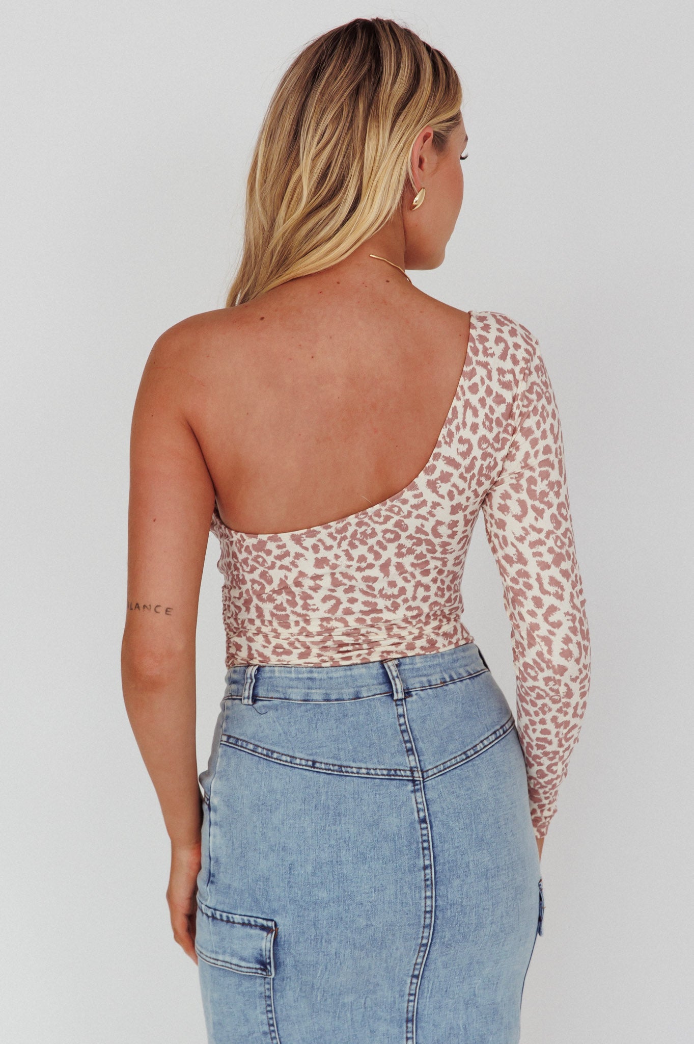 Fifi One Sleeve Bodysuit Leopard Rose | Selfie Leslie