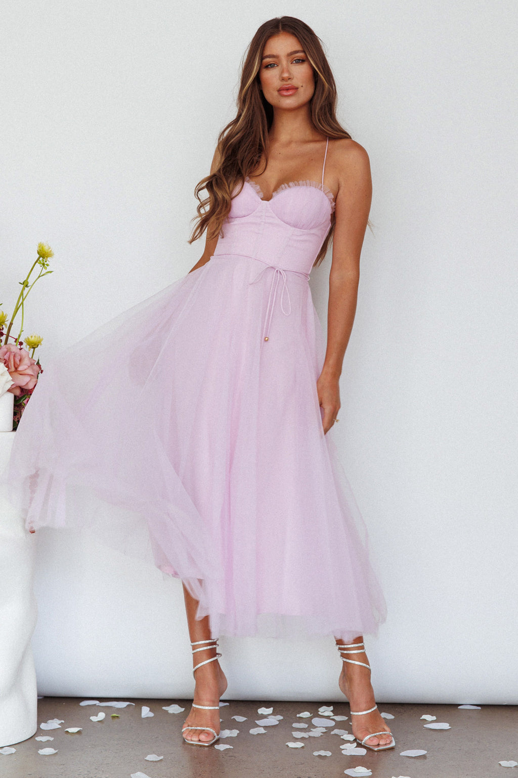 Smitten Sweetheart Neckline Chiffon Midi Dress Orchid by Selfie Leslie