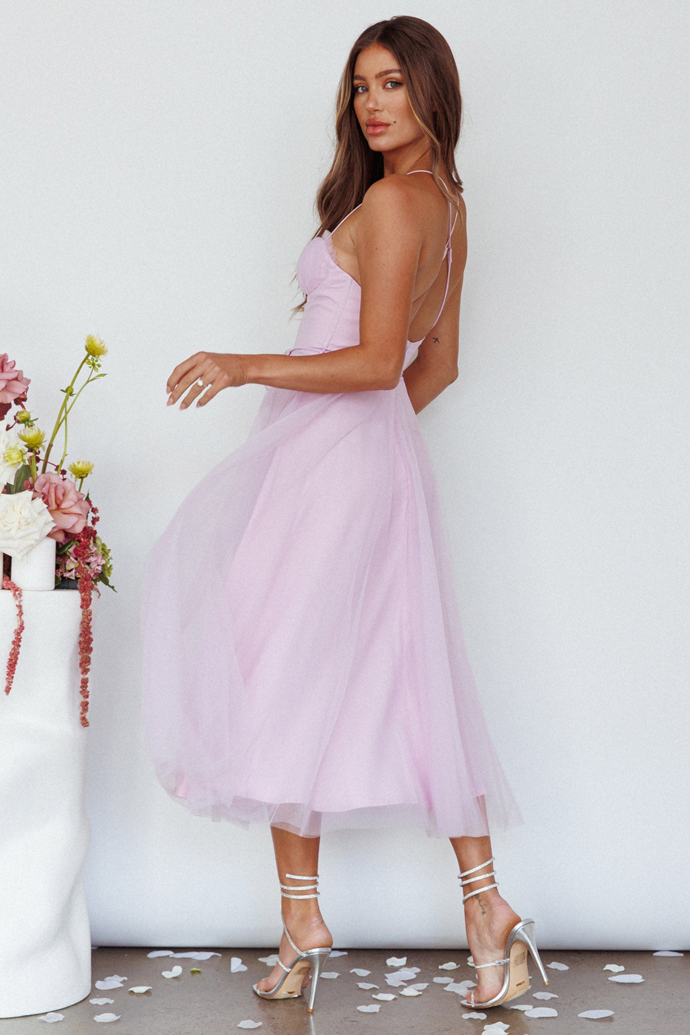 Smitten Sweetheart Neckline Chiffon Midi Dress Orchid by Selfie Leslie