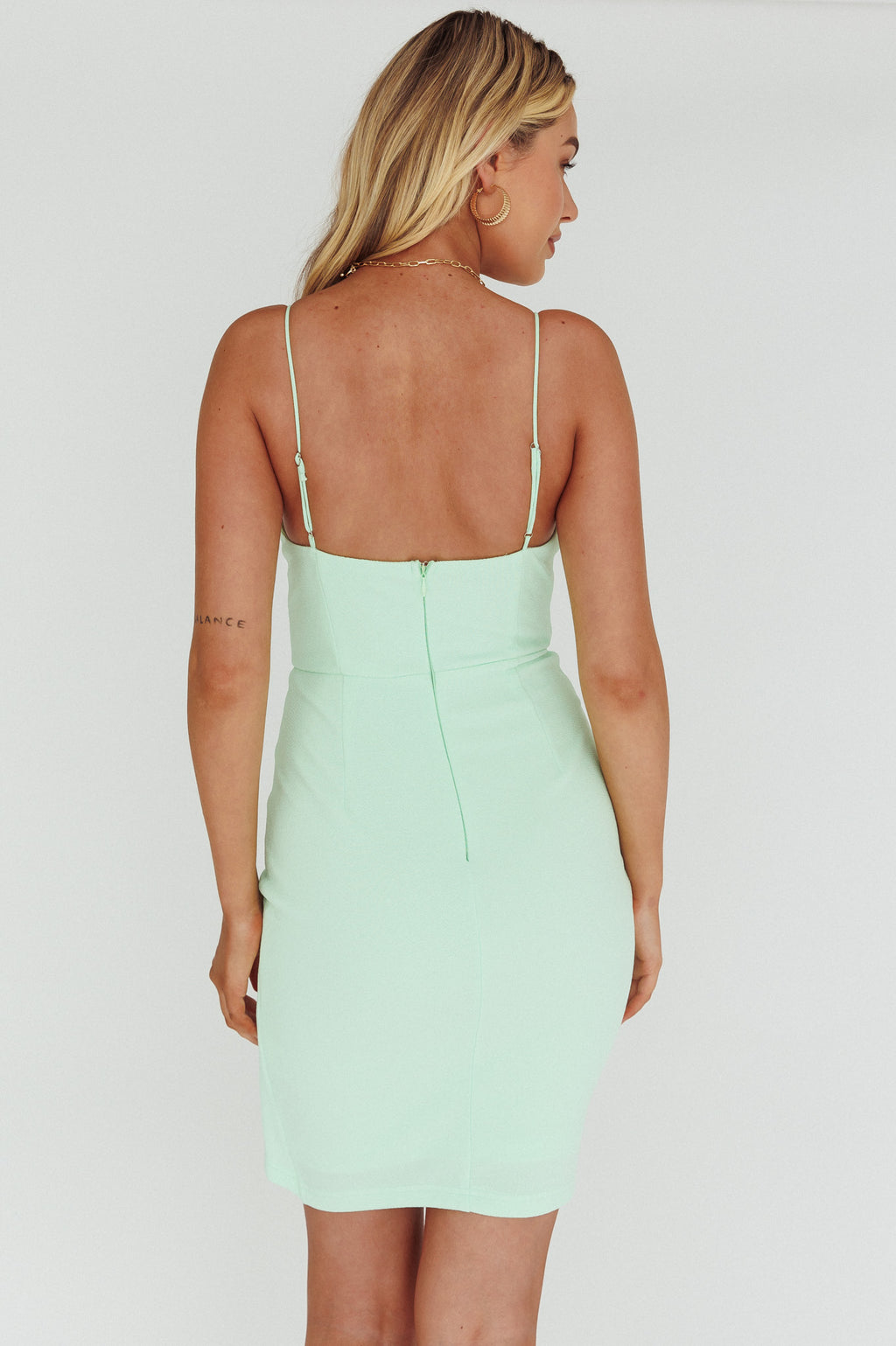 Sweet Embrace Structured Bodice Ruffle Dress Mint by Selfie Leslie