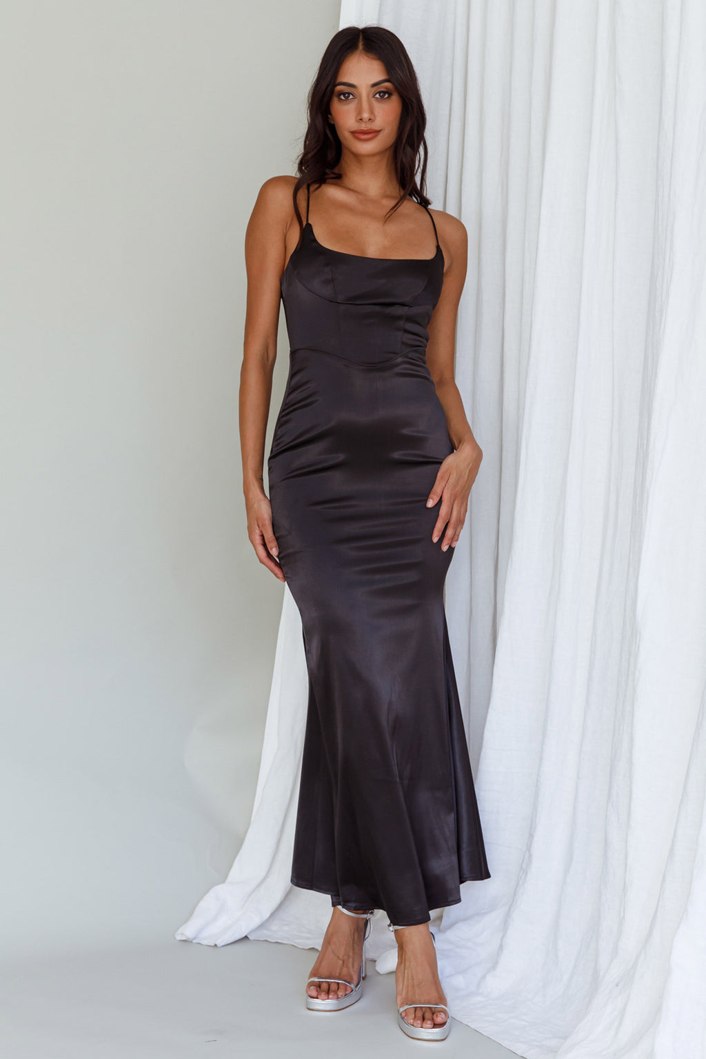 Moon Rising Mermaid Maxi Dress Black by Selfie Leslie