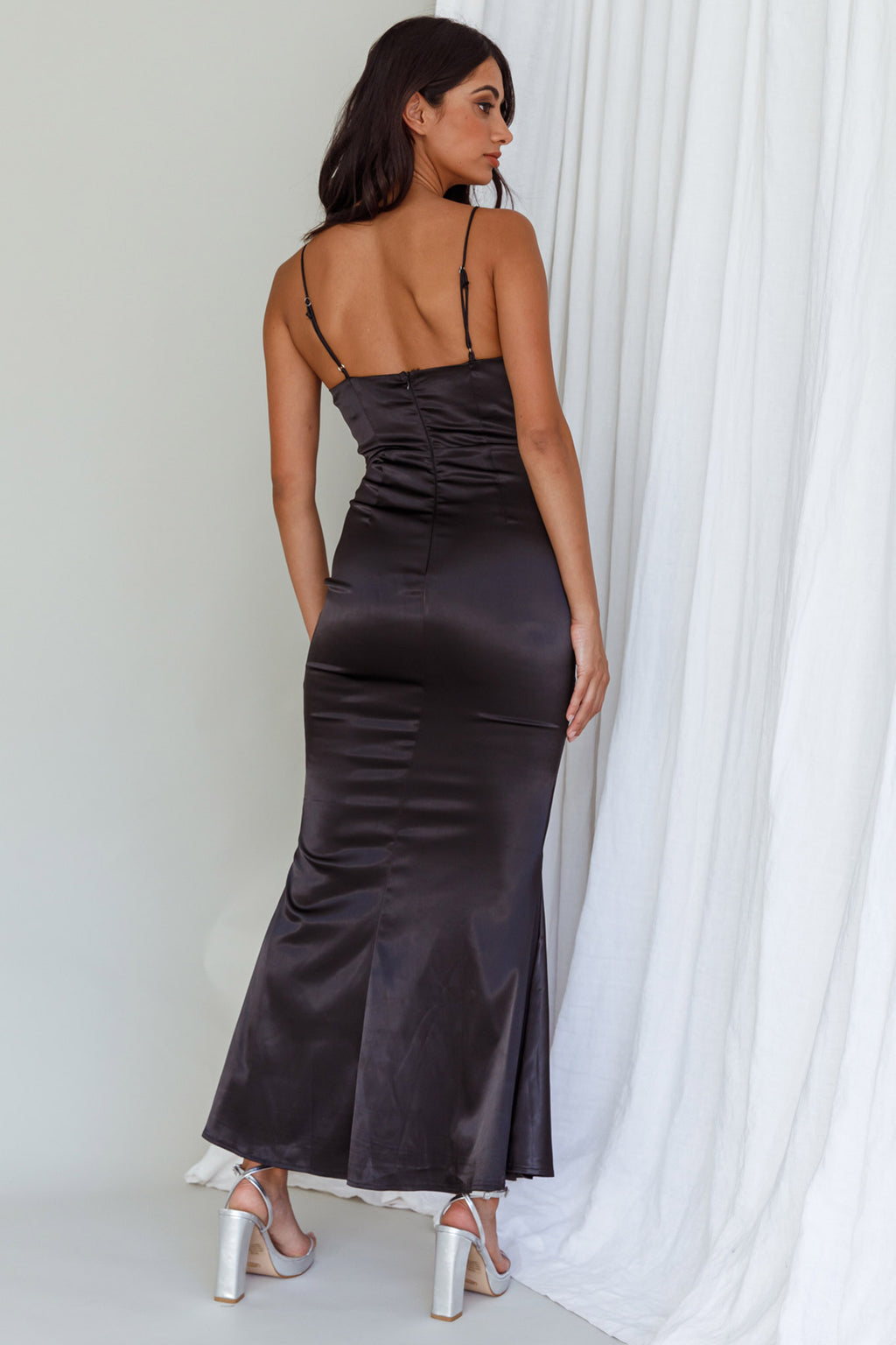 Moon Rising Mermaid Maxi Dress Black by Selfie Leslie