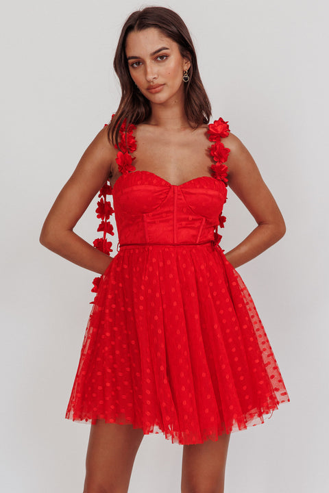 Fairytale Dream Floral Strap Mini Dress Red Selfie Leslie Fairytale Dream Floral Strap Mini Dress Red Selfie Leslie