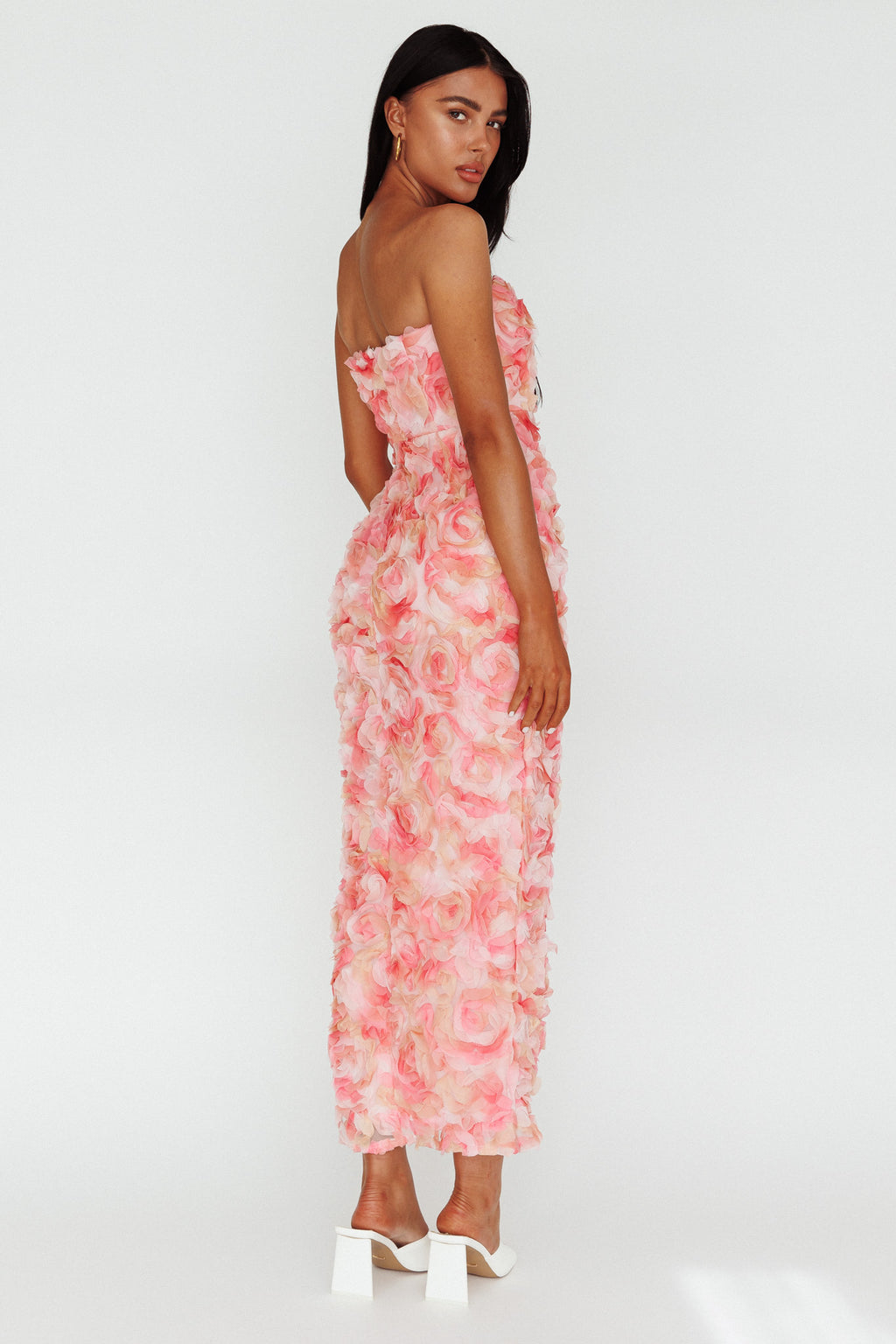 In Paris Embellished Midi Dress Pink by Selfie Leslie