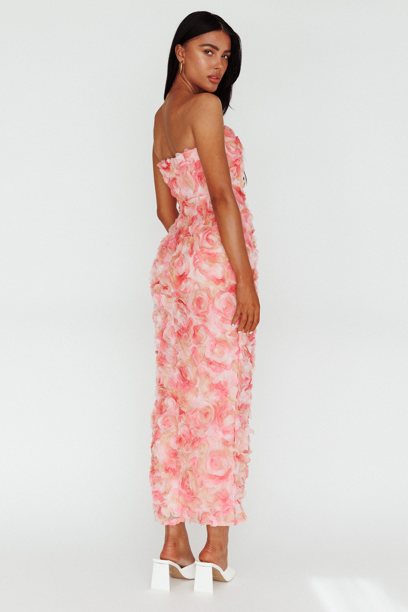 In Paris Embellished Midi Dress Pink by Selfie Leslie