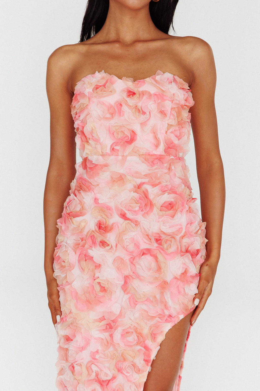 In Paris Embellished Midi Dress Pink by Selfie Leslie