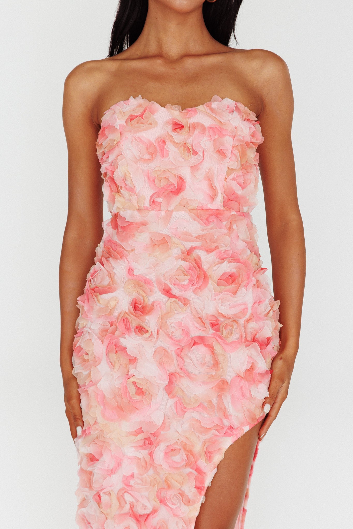 In Paris Embellished Midi Dress Pink by Selfie Leslie