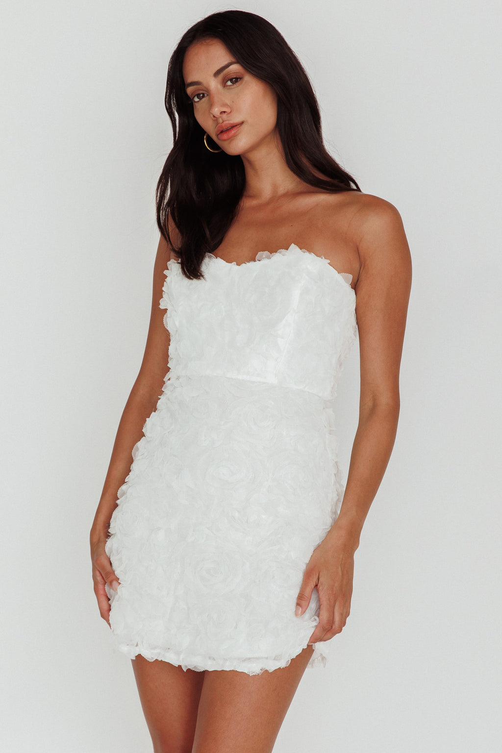 In Paris Embellished Mini Dress White by Selfie Leslie