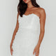 In Paris Embellished Mini Dress White