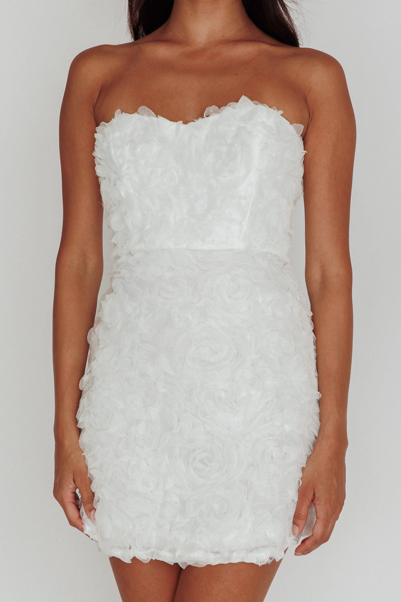 In Paris Embellished Mini Dress White by Selfie Leslie