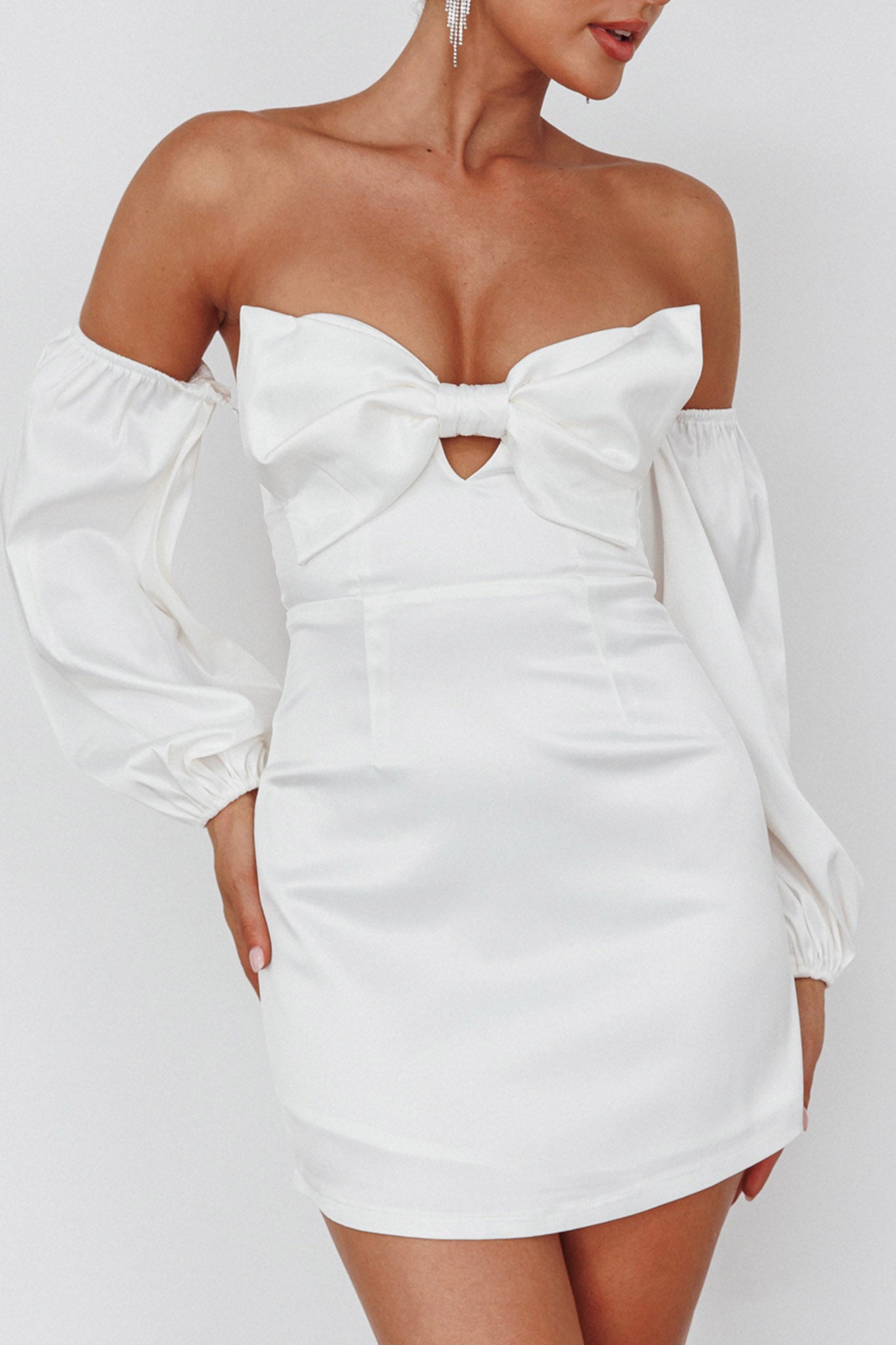 off shoulder bow dress Chlo black rhinestone-bow off-shoulder maxi shoulder mini dress adorned with sparkling embellishments and playful bow accents bow satin off shoulder dress