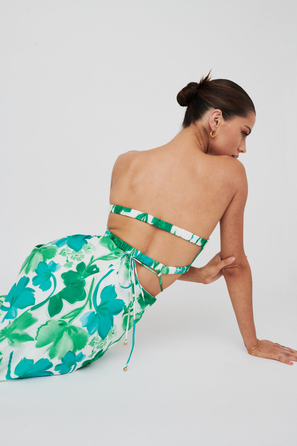 Tuscan Summers Strapless Cut-Out Midi Dress Green by Selfie Leslie