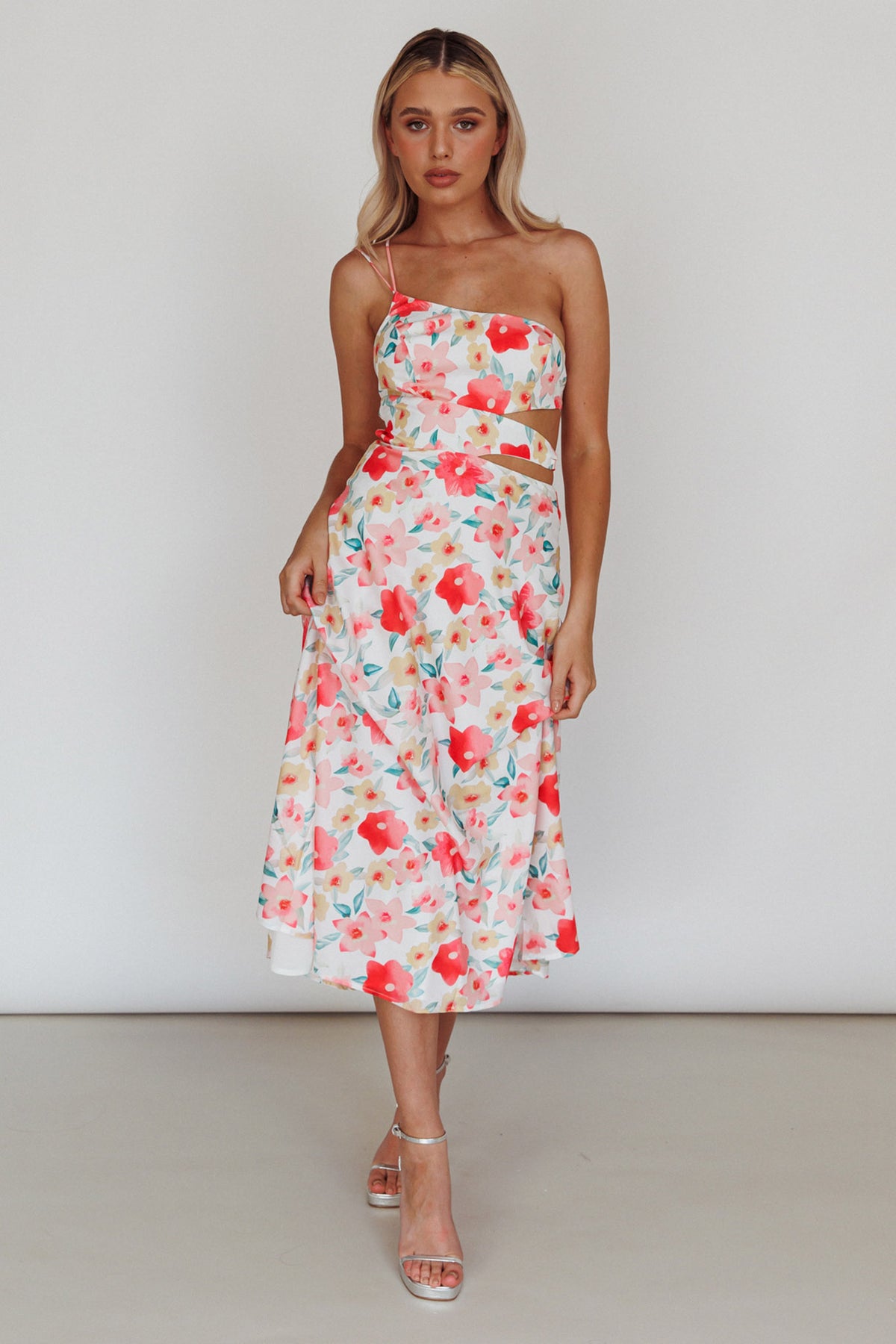 pink a line midi dress Halia One-Shoulder A-Line Floral Karl Lagerfeld Vintage 1980s See this midi pink Style: 12061759 Color:Athletic Grey