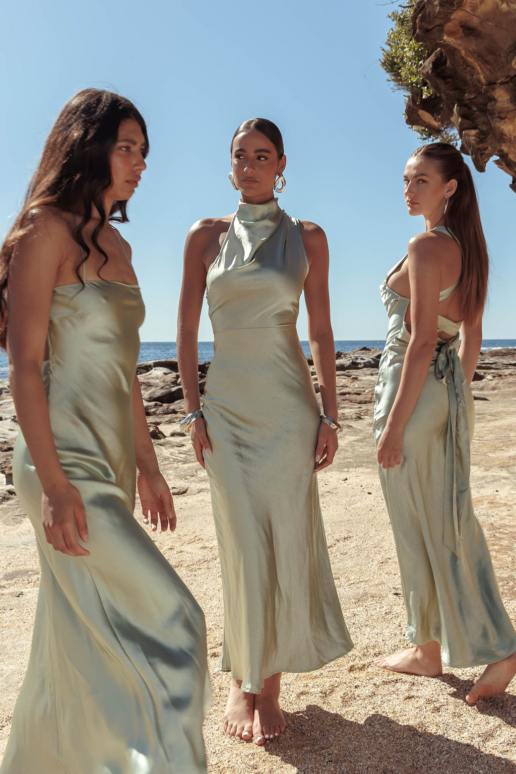 Shana Halterneck Maxi Dress Sage by Selfie Leslie