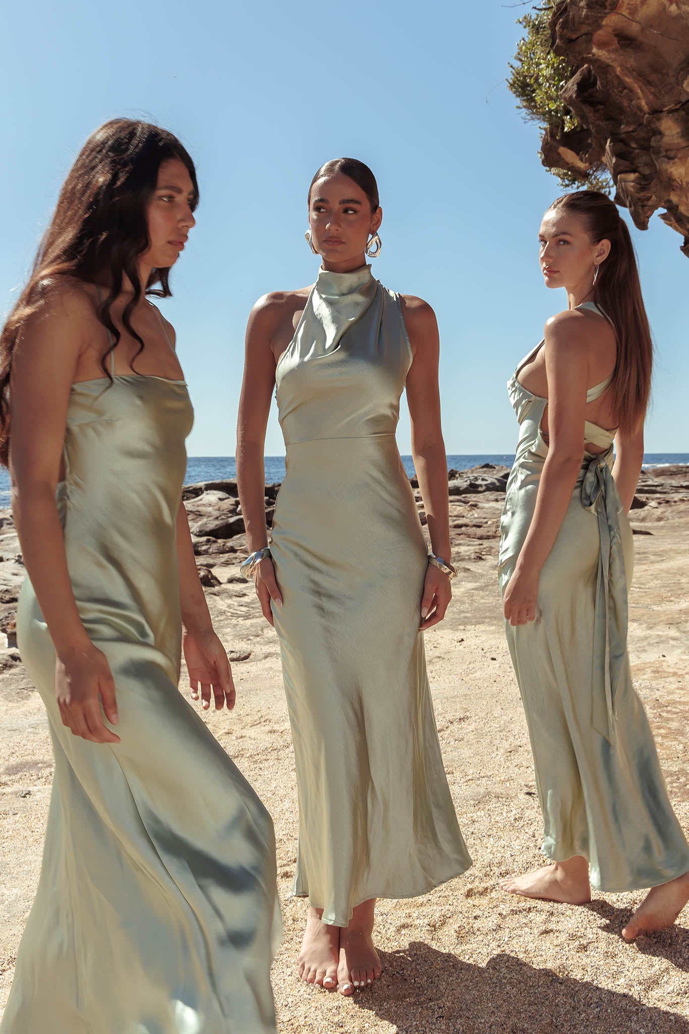 Shana Halterneck Maxi Dress Sage by Selfie Leslie