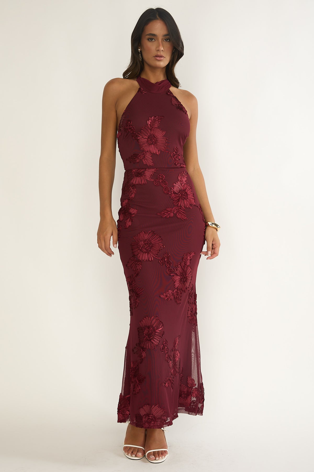 selfie leslie halter dress Shana Halterneck Maxi Embellished Wine chic cocktail party Black Mini Dress - Size (Men's US):11 nursing-friendly